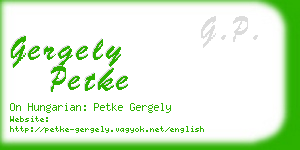 gergely petke business card